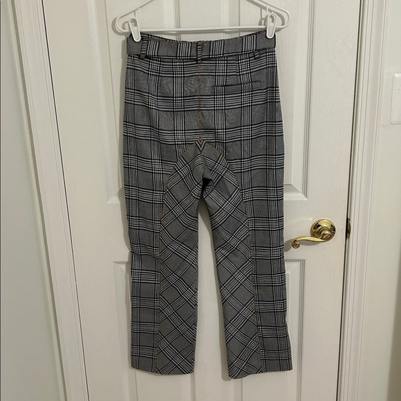 Self-portrait Grey Check Lexi Zipper Highrise Tweed Cropped Trouser Pant Size 4 - Picture 12 of 16